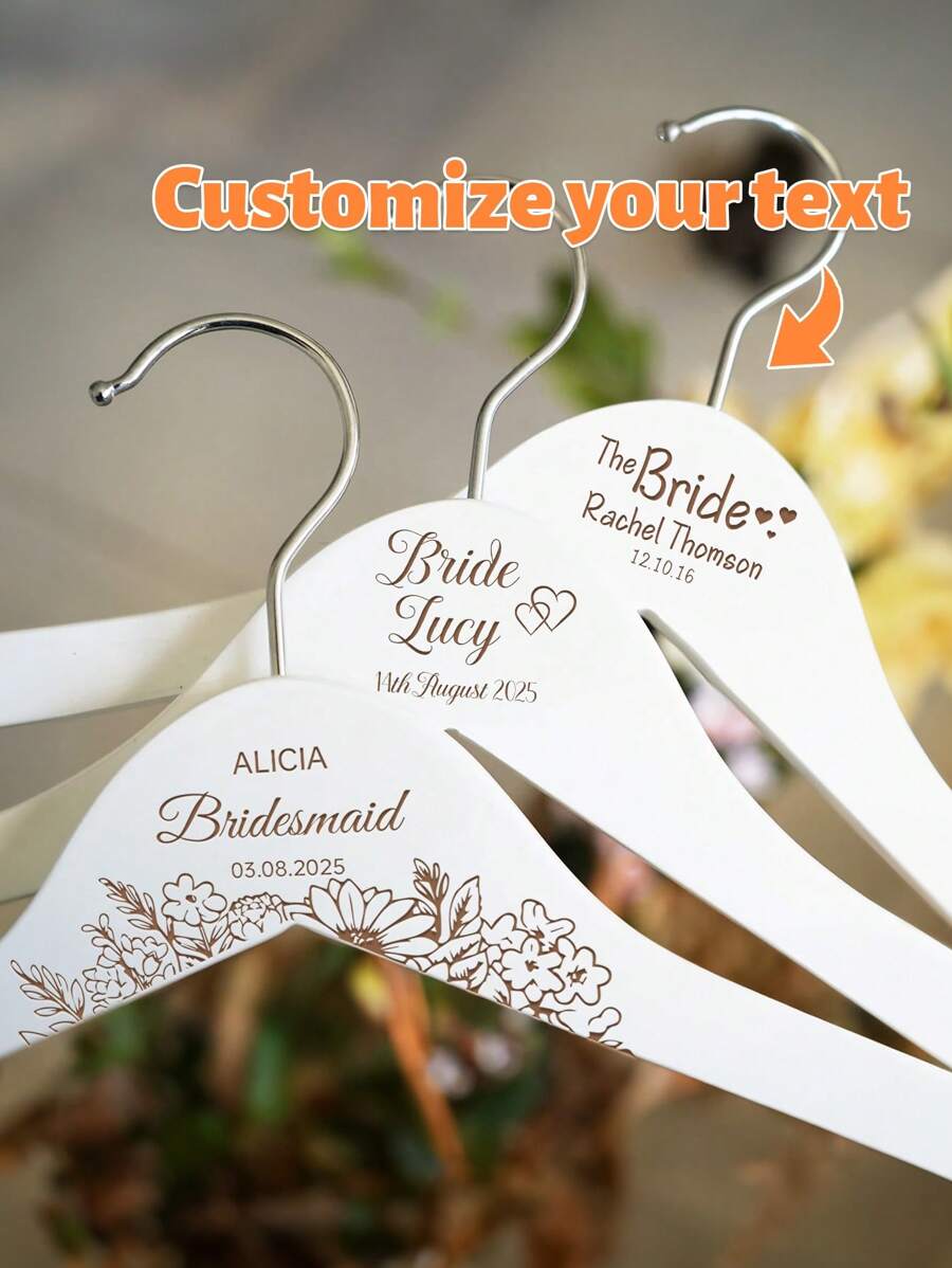 Cabide Nupcial Personalizado com Flor e Data, Cabide de Noiva de Madeira Branca com Nome, Cabide Entalhado de Madeira para Noiva, Presente de Casamento. Cabide de Vestido de Dama de Honra, Cabide de Roupas Entalhado em Madeira com Nome, Cabide de Roupas Personalizado com Nome, Cabide de Casamento, Cabide de Noiva
