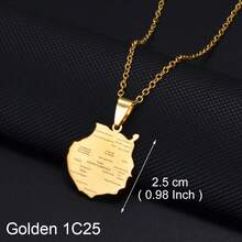 1pc Stainless Steel La Palma Island Map Pendant Necklace, Jewelry For Women & Girls - Multicolor - View 13