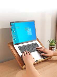 1pc Wooden Reading Stand, Computer Stand, Desk Bookshelf, Student Study Supplies, Book Holder, Book Stand, Tablet Stand, Home Use