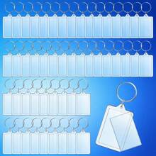20PCS Acrylic Photo Frame Keychain | Clear Blank Rectangle Picture Holder | DIY Keyring For Men Women Craft Projects - Multicolor - View 1