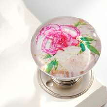 1 Núm cửa trang trí phong cách cổ điển - Núm pha lê hình động vật và hoa bằng nhựa tròn, Đế kim loại đánh bóng, Thiết kế chủ đề thiên nhiên nghệ thuật, Phù hợp với tủ quần áo, Phòng ngủ, Phụ kiện tủ, Trang trí phòng ngủ tông màu đất - Nhiều màu - Xem 9