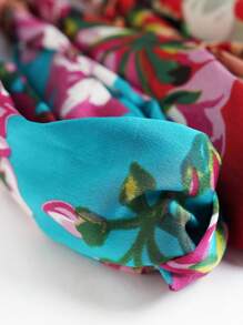 女式发带吸汗带 3 件/包 缎面花卉交叉弹力头带 女士适用，随机发货 发饰 时尚发带 秋季配饰 - 彩色 - 查看 3