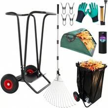 Mobile Trash Bag Older Outdoor Lawn Leaf Bag Older With Leaf Chute Metal Rake  15 Count 39 Gallon Drawstring Trash Bags  Olds 3565 Gallon Leaf Bags For Leaves Weeding Camping Party - 黑色 - 查看 1
