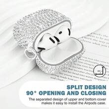 1pc Luxury Rhinestone Earphone Case With Keychain, Shiny Crystal Protection Cover Compatible With Apple 1/2/3/Pro/Pro 2nd Generation, Suitable For Women And Girls, Anti-Lost