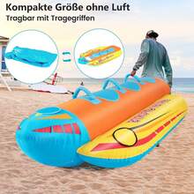 Banana Boat, Towable For 1-3 People, Inflatable Fun Tube For Boat, Inflatable Formula Tube For Boating Water Sports, With Complete Nylon Cover, EVA Pads, Load Capacity Up To 231 Kg - 彩色 - 查看 6