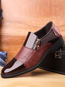 2025新款男士正装皮鞋，透气纯色一脚蹬商务正装鞋，适合所有季节，婚礼正装