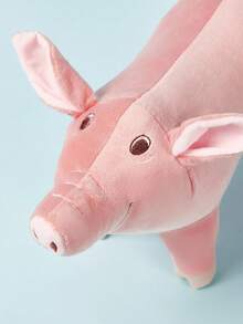 PETSIN 1只可愛的豬設計寵物磨牙發出尖叫聲的毛絨玩具,耐用的咀嚼玩具可互動供應給狗