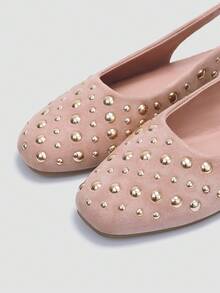 Giày bệt đính sequin thời trang cao cấp mới của ADAMUMU dành cho nữ, thoải mái, dễ thương cho cả đi làm hàng ngày và dự tiệc, kỳ nghỉ và mùa xuân/hè. - Hồng - Xem 5