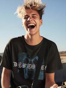 Deftones | Official Band T-Shirt | Static Skull (Back Print) | SHIPPED IN 24 HOURS - Black - View 3