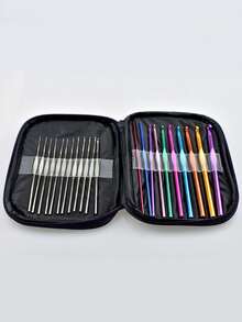 22pcs Crochet Hook Set, Colorful Aluminum Crochet Hooks, Handmade DIY Yarn Knitting Tools, Random Color - Multicolor - View 5