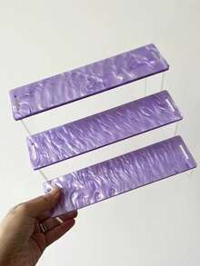 1pc Colorful Acrylic Ladder Display Rack, 3-Tier Shelf For Collectibles, Figurines, Toys, Collectibles, Comics, Nail Polish, Perfume, Cupcakes, Decorations And Storage Items