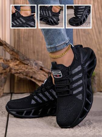 2025 Zapatos deportivos casuales ligeros para mujer, zapatillas con cordones, suela con rayas, amortiguación cómoda para caminar al aire libre