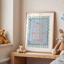 1 Stück ungerahmtes blaues Streifen inspirierendes Zitat Poster Wandkunst Leinwanddruck minimalistisches motivierendes Raumdekoration Gemälde für Kinderzimmer, Klassenzimmer, Schlafzimmer, moderne Heimdekoration - Verschiedenfarbig - Übersicht 4