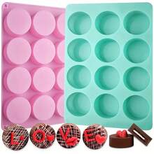 2pcs,Round Chocolate Cookie Molds, New Size 12-Cavity Cylinder Chocolate Cover Cookie Silicone Molds For Candy Mini Cakes Jelly Baking - Round silicone mold - View 11