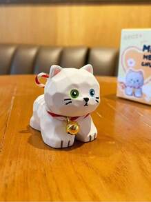 1 件创意卡通木制猫树脂雕像，家居、汽车、桌面装饰配件，母亲节、生日、返校、毕业、婚礼礼物