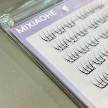MIXIAOHE 韩国女团风格自粘假睫毛，36 簇，DIY 无需胶水 C 卷自然外观，日常佩戴分段设计带透明胶条，适合初学者长度 9mm-12mm 睫毛簇，睫毛簇，单根睫毛，睫毛，假睫毛