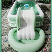 1pc Large Luxury Inflatable Swimming Pool - Family-Friendly Summer Outdoor Fun Swim Center - Durable PVC Material, Easy To Install, Quick Inflation And Fun Pattern Design, Perfect For Backyard Summer Entertainment And Pool Parties! Cool Summer! Optional Large Slide! Basic Set Does Not Include Any Accessories. - Blue Fish - View 10