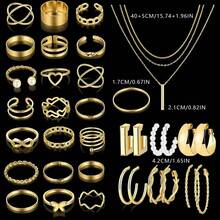 Bộ 78 mặt dây chuyền chữ Y đính đá nhiều lớp đơn giản và thời trang, Bộ hoa tai đính đá Cubic Zirconia, Bộ nhẫn xếp chồng, Bộ vòng tay xích dày, Bộ trang sức nữ, Thích hợp làm quà tặng cho ngày lễ, tiệc tùng, đám cưới, Giáng sinh, Lễ tạ ơn - Bộ trang sức 5 - Xem 8