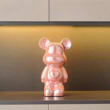 1pc Fierce Bear Decor, Luxurious High-End Quality, Suitable For Display Cabinet/Wine Cabinet/Desk Decoration, Modern Abstract Animal Sculpture, Ideal For Living Room And Wine Cabinet Decoration - Unique Housewarming Gift, Futuristic Home Decor, Also Suitable For Coffee Table And Office Desk