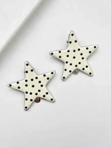 2个装女士时尚可爱波点不对称几何发夹，适合日常使用，爪夹发卡，发饰