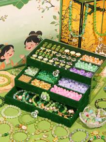 三层串珠手链 DIY 珠宝制作套件，彩色珠子适用于手链、项链、耳环 DIY 工艺品，包含珠宝盒 - 彩色 - 查看 3