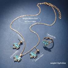 Rose Gold Tone Watch Case + Matching Jewelry Set, Elegant And High-End, Shines In Daily Gatherings