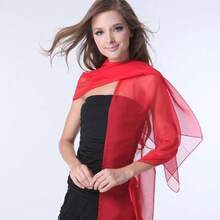 ™   Fashionable Soft Chiffon Scarfhalloween - Solid / Red - View 5
