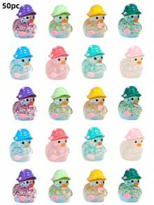 100/50/20/10/1 pieza Pato mini brillante, Pato mini con sombrero, Decoración de hada fluorescente para jardín, Decoración de micro paisaje animal lindo, Accesorios de decoración de escritorio, Decoración del hogar, Adecuado para que las niñas decoren sus habitaciones, Decoraciones lindas para compartir con buenos amigos, Decora las habitaciones de manera talla grande hermosa, Adecuado como regalo de cumpleaños para amigos (Color aleatorio)