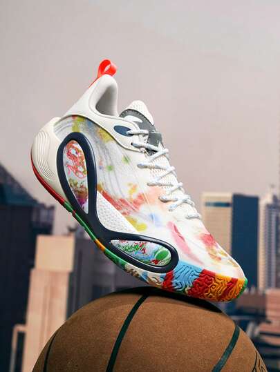 Giày bóng rổ nhẹ 2025 - Cổ thấp, đế cao su chống trượt, mặt trên bằng vải thoáng khí với sự kết hợp màu đỏ và đen - Thích hợp cho luyện tập, chạy bộ, tập thể dục và mặc thường ngày, giày thể thao Unisex có dây buộc để sử dụng ngoài trời