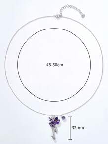 THINTIME 1 件女士蓝色树脂吊坠项链 - 彩色 - 查看 4