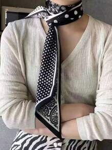 1 件女士马车印花时尚风格真丝围巾女士头巾、发带、头带，非常适合装扮您的外观