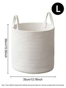 Multi-Size Round Cotton Rope Storage Basket - Winter Space-Saving Organizer | Foldable Bathroom & Home Bins For Bedroom