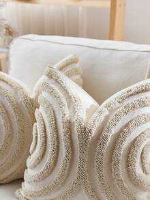 1pc/2pcs Beige Boho Throw Pillow Covers 45X45cm, Woven Tufted Decorative Pillowcases With Tassels Bohemian Cushion Covers For Couch Sofa Car Bedroom Living Room,Fall Decor,Autumn Decor,Room Decor - White - View 2