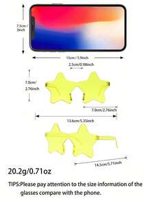 14副无框眼镜，星形无框眼镜，透明糖果色眼镜，男女皆宜，派对礼物，非常适合泳池派对、沙滩派对、夏季派对、生日派对、嘉年华、复活节、趣味活动或派对小礼品（颜色随机） - Style A - 查看 5