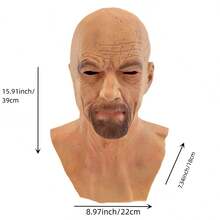 Realistic Bald Old Man Mask, Funny Costume Mask, Adult Latex Mask, Cosplay Party Masquerade Prop - Apricot - View 6
