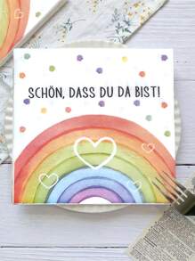 5 قطع/20 قطعة من مناديل الورق ذات موضوع "رائع أنك هنا!" مناسبة لحفلات العودة إلى المدرسة، حفلات التخرج، فعاليات الفنادق، حفلات الشاي، حفلات الربيع، حفلات الزفاف