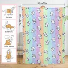 A Flannel Glowing Blanket, A Multi-Colored Children's Blanket With Panda Pattern. Suitable For Children's Sofas, Beds And Travel Blankets. It Uses High-Quality Flannel Fabric, Which Is Soft And Skin-Friendly, And Is More Suitable For Children, Warm And Comfortable. - Multicolor - View 6