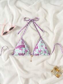 Áo bikini in họa tiết gợi cảm dành cho nữ, thích hợp cho kỳ nghỉ biển. - Nhiều màu - Xem 2