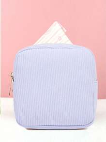 1 pieza Bolsa de almacenamiento de toallas sanitarias rosada, bolsa de almacenamiento portátil, gran capacidad, estilo sencillo, utilizada para almacenar toallas sanitarias, protectores diarios y tampones, una necesidad para las niñas, una buena opción para salir.