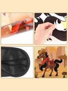 1 Set "Pin The Tail On The Horse" Game, Includes 30 Reusable Tails, 1 Large Western Cowboy Horse Game Poster, Suitable For Cowboy Parties, Western Birthday Parties, Carnival Events - Multicolor - View 7