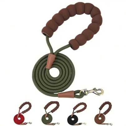Slip-Resistant Dog Leash - Comfortable Handle, Durable Polyester Material, Adjustable Length, Available In Green, Red, Blue, Black | Suitable For Medium & Small Dogs | Fashionable Design, Sturdy & Durable Small Dog Leash