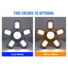 250W LED Deformable Garage Light E26/E27 UFO High Bay Lamp 3/4/5 Adjustable Panels Foldable Fan Blade AC100-277V Parking Lot Workshop Shed Hanging Lamps 220V/110V Indoor NO Flicker Eye Protection Ceiling Lights Bulb Bright Industrial Factory Shop Basements Commercial Lighting 40/60/80/100/120/150/180/200W Warm/Cool White 108/126/144/180/210/240/216/252/288leds