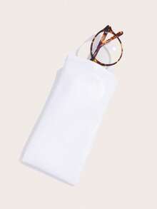 2pcs Étui à lunettes portable blanc, sac de rangement pour lunettes en cuir PU souple, étui de protection pour lunettes à la mode, convient également pour ranger les écouteurs, les pièces de monnaie, les bijoux, cadeau idéal pour les amis, la famille, les camarades de classe, les enseignants et les collègues. - 2 pièces (coloré + blanc) - Voir 4