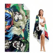 WB 1/15PCS Harley Joker Villain Quinns Bath Towel Beach Towel Female Silk Printed Long Skirt Wrapped Bikini Covered Sunscreen Blanket