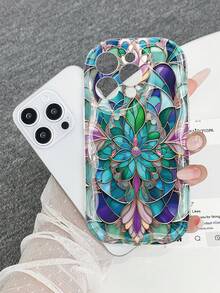 1 pieza Funda protectora de teléfono resistente a caídas, con impresión de aceite brillante de cristal de moda, adecuada para iPhone11 12 13 14 11Promax 12Promax 13Promax 14Promax XR 15 15PRO 15PROMAX, GalaxyA05/A15/A25/A35/A53/A54/A55/S23/S24/S25