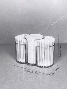 1 szt. Przezroczysty dozownik na waciki, 3-częściowy pojemnik łazienkowy na waciki i podkładki do makijażu, organizer na toaletkę na waciki, podkładki, nić dentystyczną, pudełko na biżuterię, saszetka, uchwyt na pędzle do makijażu, uchwyt na pędzle, organizer na perfumy, torebka saszetka, prezenty dla kobiet, prezenty świąteczne, pomysły na prezenty dla kobiet