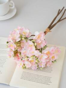 4pcs/Lot Jasmine Artificial Silk Jasmine Flower Bouquet, Home Decor & Photography Props Fake Flowers