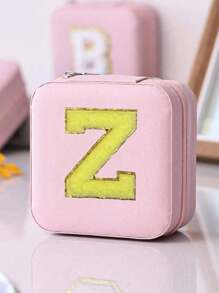 1 件多功能 Ins 风格便携式珠宝收纳盒，带拉链，天鹅绒和 PU 材质，多层，可容纳戒指、耳环、项链和其他配饰，适合女士返校收纳整理器旅行必需品返校宿舍收纳秋季装饰 - 粉色 - 查看 12