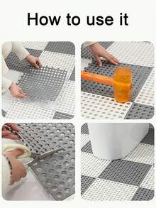 12pcs Bathroom Suction Cup Anti-Slip Mats, Interlocking Shower Floor Mats With Drainage Holes, Perfect Choice For Bathroom