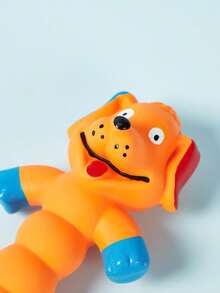 PETSIN 狗狗咀嚼玩具猴子河马形橡胶宠物吱吱玩具适用于小型中型大型犬耐咬磨牙狗狗声音玩具 - 彩色 - 查看 7